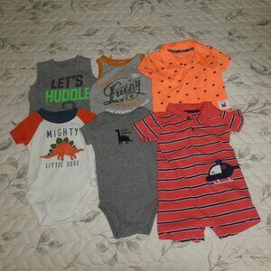 Boys Size 6 months Mix Bundle of Six Onesies/Tee/Tanks